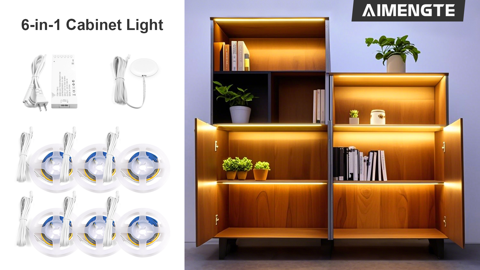 DECOLE　かぼちゃ箱（LED） Seafuloy Black MDF Hall Tree Coat Rack with LED Lights, 9-Hooks, 3